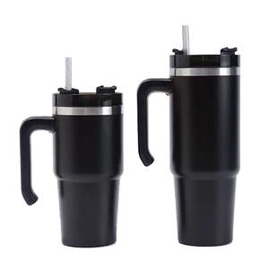 Vaso térmico de acero inoxidable de 20 oz con tapa y pajita, taza de café con aislamiento al vacío de doble pared. - Product Image 4