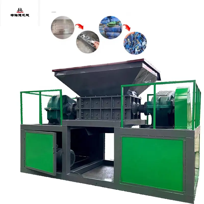 Máquina de reciclaje de servicio pesado/Trituradora de plástico PP para neumáticos de dos ejes de chatarra/Trituradora eficiente para coche de juguete de motocicleta