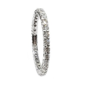 Anillo de Boda de Oro Blanco de 18K con Diamantes Reales de Alta Calidad, Venta al por Mayor en Hong Kong, Regalos para Fiestas, Anillo Clásico para Mujer - Product Image 3