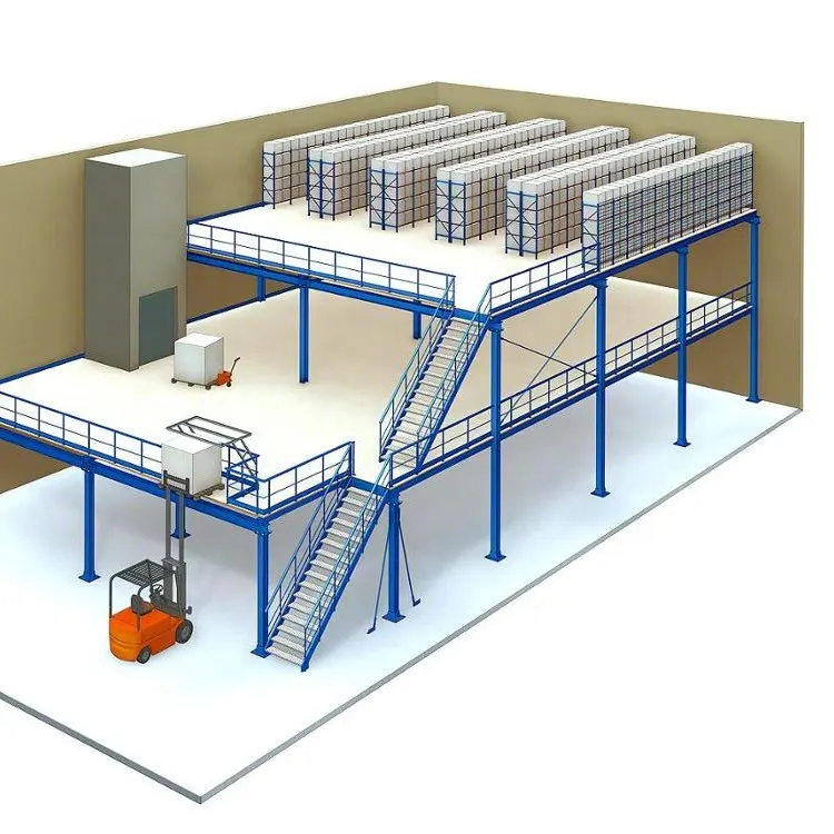 Entrepôts locaux — espace de rangement Super surélevé, plateforme en acier robuste