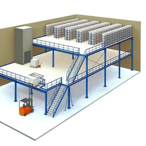 Almacén Super planteado zona de almacenamiento de estructura pesada plataforma de acero