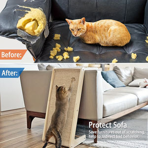 L-vormige sisal kattenkrabpaal met houten basis, duurzaam huisdierenspeelgoed, wand- en meubelbeschermer, katten speelgoed, kattenbomen & krabpaal voor binnen - Product Image 3