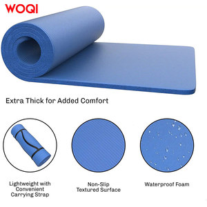 Esterilla de yoga Woqi de 6 mm de grosor, antideslizante, para danza, fitness, uso doméstico, color azul pavo real, rectangular - Product Image 5