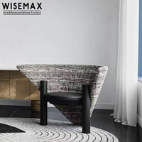 WISEMAX FURNITURE Fauteuil de salon de luxe au design moderne en cuir et velours, fauteuil d'appoint individuel pour salon