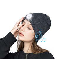 Deportes de invierno cálido Bluetooth 5,0 auriculares inalámbricos música sombrero gorro Unisex Bluetooth Led música Gorro con luz