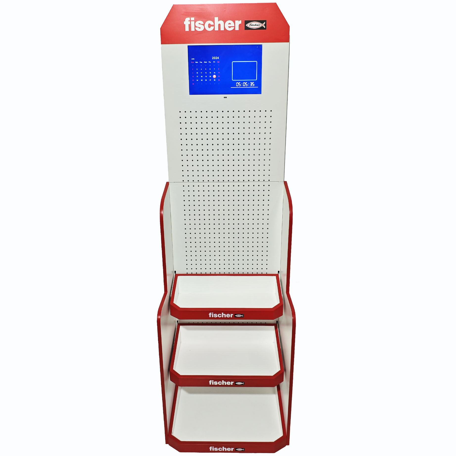 Floor-standing Three-layer Combined Hook Screen Perforated Board Display Racks Tool Display Stands Retail Stores Metal — view 1