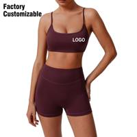 Ensemble de yoga personnalisé à séchage rapide : Soutien-gorge de sport et short taille haute, extensible dans 4 directions, respirant, vêtements de sport, fabrication OEM