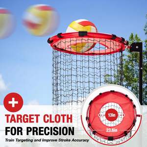 Filet d'entraînement pour passeur <span class=keywords><strong>de</strong></span> volley-ball, 6 réglages <span class=keywords><strong>de</strong></span> hauteur et 5 réglages d'angle, équipement d'entraînement pour passeur <span class=keywords><strong>de</strong></span> volley-ball avec tissu cible - Product Image 4