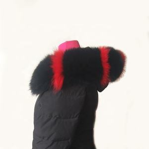 Adorno de piel de zorro azul de alta calidad directo de fábrica XJ para capucha y cuello para prendas - Product Image 2