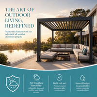 Pergola motorisée à lames orientables, éclairage LED automatique, gazebo extérieur imperméable pour patio, balcon