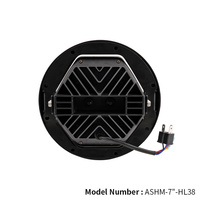 Phare LED de moto 7 pouces à maille hexagonale nid d'abeille, faisceau haut/bas, DRL, 10 lentilles pour Road King Street Glide