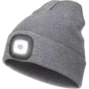 Unisex LED Bere Şapka USB Şarj Edilebilir Çıkarılabilir 4 LED 3 Modlu Eller Serbest Kafa Lambası Kışlık Örgü Gece Koşusu Jogging Kafa Lambası - Product Image 4
