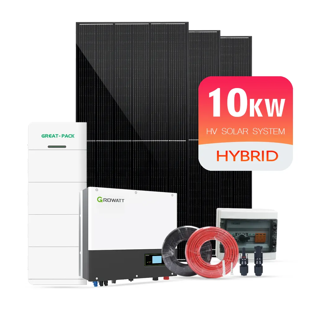 Ensemble complet de système d'énergie solaire 5kw maison système solaire hybride 10KW 20KW 50kw 100kw système d'énergie solaire sur réseau