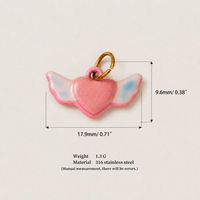 Pendentif en acier inoxydable plaqué or 18 carats PVD YML, motif dessin animé cœur Maman animal, accessoires de bijoux DIY pour collier et bracelet