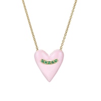 Gemnel mode 925 bijoux en argent 14k or coeur émail pendentif collier