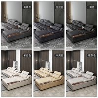 Ensemble de canapés modulaires en cuir PU 7 places, canapé de luxe pour bureau, salon et réception d'hôtel avec structure en bois massif