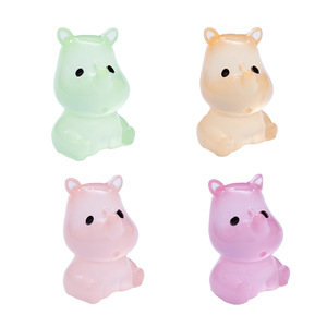 Figuras Miniatura Luminosas DIY para Jardín, Acuario, Decoración de Fiestas, Animales de Resina que Brillan en la Oscuridad, Manualidades de Rinoceronte, Adornos de Figuritas - Product Image 5