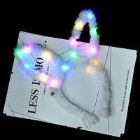 Yeni varış Light up Bunny kulaklar kafa LED tavşan kulaklar Headpiece Glow Hairband cadılar bayramı kostüm saç için