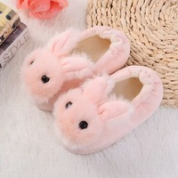 Cadeau de Pâques Pantoufles en peluche chaudes d'hiver Pantoufles en peluche de lapin moelleuses Pantoufles de lapin pour adultes en intérieur pour enfants
