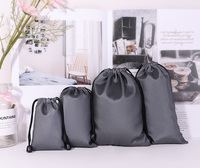 Sac en tissu imperméable pour batterie externe, chargeur de téléphone portable, sac de rangement gris, sac imperméable, bâton de selfie, pochette en velours noir