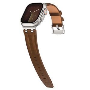 <span class=keywords><strong>Bracelet</strong></span> de montre en cuir vintage marron café en daim, vente en gros personnalisée - Product Image 1