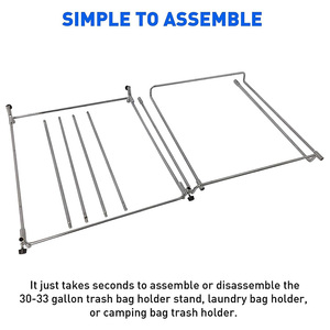 Supporto Pieghevole in <span class=keywords><strong>Metallo</strong></span> per Sacchi della Spazzatura, Telaio Portatile per Sacchi della Spazzatura da Esterno - Product Image 4
