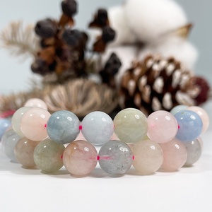 Cuentas Sueltas Redondas de <span class=keywords><strong>Morganita</strong></span> al por Mayor para la Fabricación de Joyas, Cuentas de Piedras Preciosas Naturales para la Creación de Joyería - Product Image 1