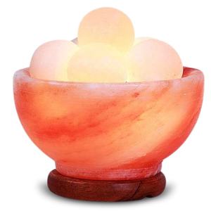Lámpara de bola de sal del Himalaya, cuenco de fuego tallado, flor de cristal Natural, regalo ecológico, Sian Enterprises, artesanías naturales hechas a mano - Product Image 1
