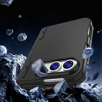 Coque de protection pour Iphone Duo, avec support à charnière, protection d'écran en verre trempé intégré, coque de téléphone mate pour Iphone Duo