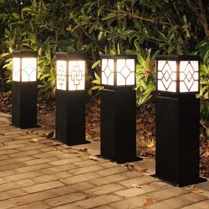 야외 솔라 볼라드 라이트 정원 조명 led 방수 잔디 램프 빌라 안뜰 공원 잔디 지상 풍경 조명