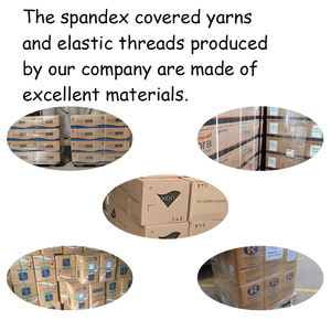 Hilo cubierto de poliéster 420D <span class=keywords><strong>560D</strong></span> 840D, hilo elástico <span class=keywords><strong>Spandex</strong></span> de doble cubierta para tejer, venta al por mayor, uso de puntada ahumada - Product Image 5