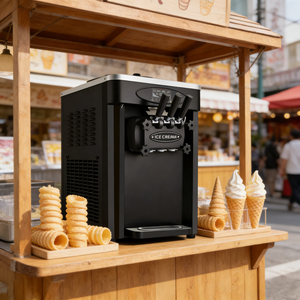 Machine à crème glacée en acier inoxydable de qualité commerciale pour une utilisation professionnelle en cuisine, durable - Product Image 1