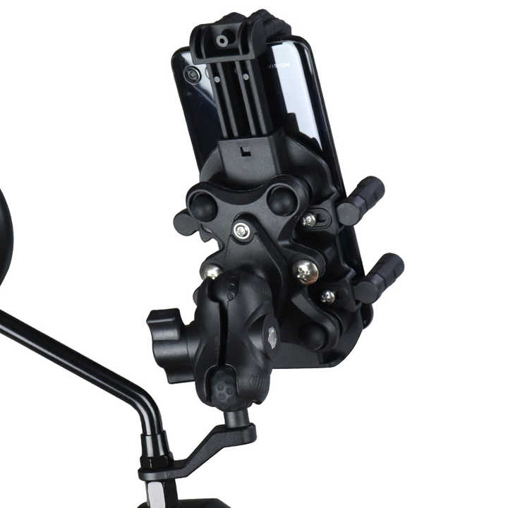 Robust Motorbike Clamp Mount & Quick Grip Holder for iPhone 8 (4.7) (sku 52470)