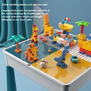 Table d'apprentissage multifonctionnelle pour enfants à assembler soi-même 77x45x77cm Star Care L-Compatible Jouets de construction à grandes briques - Product Image 2