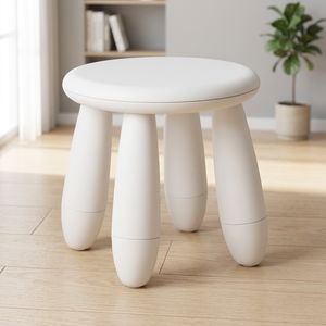 Charey Home 30cm Extendable Asian Plastic Removable <b>Stool</b> Ottoman Children <b>Kids</b> Blue Foldable Modern Farmhouse Bedroom Portable - Product Image 2