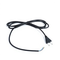 Cordon électrique brésilien 0,5 mm² 1,5 m type H03VV-F, 2 broches, certifié INMETRO, semi-dénudé et équipé de bornes à sertir