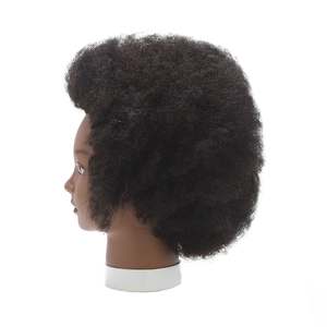 Maniquí de entrenamiento Afro de salón afroamericano, cabeza de muñeca trenzada de peluquería barata para práctica de modelado de peinado - Product Image 3