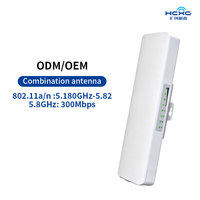 Kit de Puente Wifi para Exteriores de Más de 3 km, Punto de Acceso Inalámbrico CPE de Alta Potencia de 5.8 GHz y 300 Mbps para Transmisión de Datos de Largo Alcance