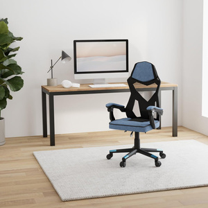 <span class=keywords><strong>Chaise</strong></span> de jeu ergonomique Eros haut de gamme avec dossier en maille, rembourrage en mousse haute densité, pivotante, bleue, best-seller - Product Image 3