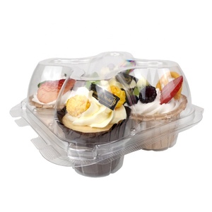Tùy chỉnh disposable4 khoang cupcake rõ ràng nhựa container cupcakes <span class=keywords><strong>Muffin</strong></span> chủ cá nhân Vỏ Sò bao bì hộp - Product Image 6