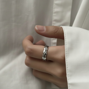 Vendita calda all'ingrosso regolabile anello di apertura in stile corea semplice gioielli per ragazze carine con intarsio 18K - Product Image 1