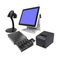 Système de point de vente tout-en-un, écran 15 pouces, Windows Linux, caisse enregistreuse, imprimante thermique 80 mm, lecteur de codes-barres, tiroir-caisse pour restaurant