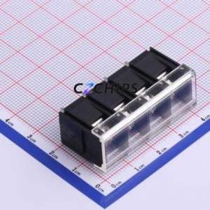 KF48C-9.5-4P Barrier Terminal Block Through hole Component (THT),P=9.5mm Connector With Cover Plate 9.5mm 1x4P Straight Pin - Product Image 1