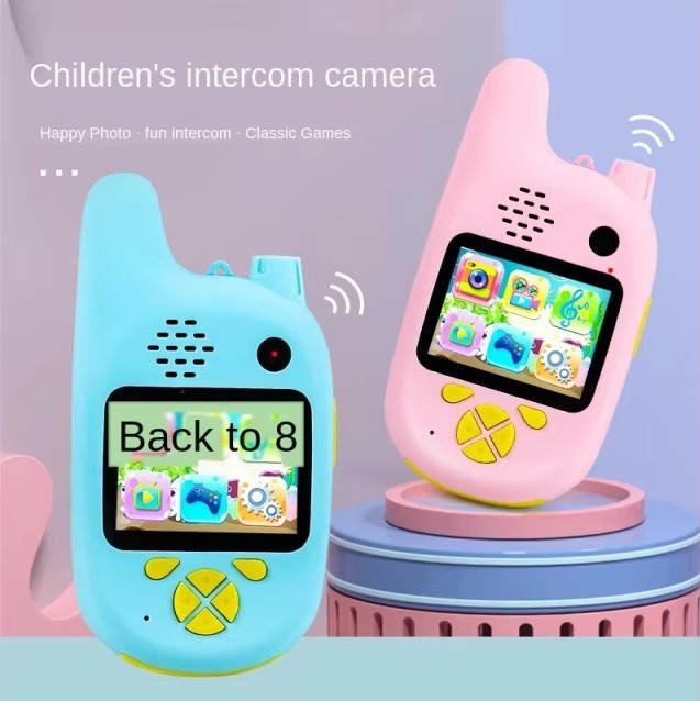 Portable 0.5W-3W Small Walkie Talkie for Kids with 2.0" Display 500-1000mAh Battery 1.5-3KM Range