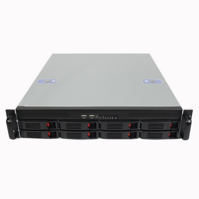 2U 8 Disks Hot Swappable Server Chassis Rack Mounted Internet Cafe Storage Short Server Chassis Free Shipping 550mm Depth