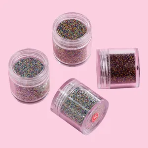 15g/jar mixed colours glass caviar beads 3d nail art decoration micro metallic mini caviar nails beads for nail