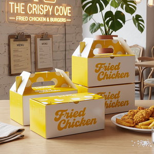 Boîte en papier personnalisée pour la vente en gros de plats à emporter : riz, poulet frit, nuggets, ailes, repas rapides - Product Image 3