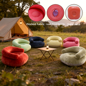 Foldable Modern Single PVC Portable <b>Inflatable</b> Chair for Indoor/Outdoor Use U-shaped <b>Inflatable</b> Armrest Backrest Lazy <b>Sofa</b> - Product Image 6