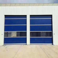 Porte à enroulement rapide en PVC haute résistance au vent, rideau souple avec design tropical pour usage en sous-sol