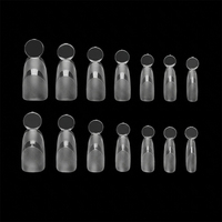 Formes d'ongles en acrylique papillon ovales 140 pièces pour extension d'ongles en cristal, marque privée